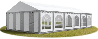 Produktbild von Hochwertiges Partyzelt Festzelt 6x12 m PVC grau-weiß wasserdicht