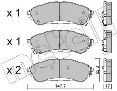 Produktbild von METELLI Bremsbeläge Satz Hinten Bremsklötze für FORD RANGER (TKE) 22-1344-0