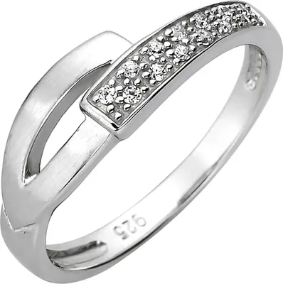 Produktbild von Ring aus 925 Silber mit 13 Zirkonia weiß Silberring Fingerring Fingerschmuck Innenumfang 56mm  Ø17.8mm
