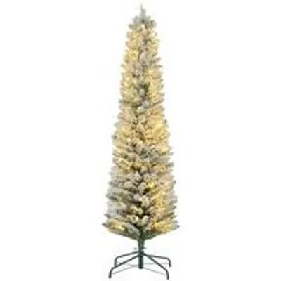 Obrázek produktu pro Umělá vánoční strom, výška 180 cm, sada LED světel, girlanda, nehořlavá, kovová podstavec, zelená barva
