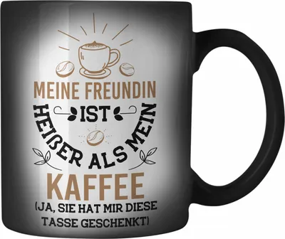 Produktbild von Trendation -  Farbwechsel Zauber-Tasse für Freund Geschenk mit Sprüchen Valentinstag Karabiner Farbwechsel Zauber-Tasse Edelstahl Ja Sie Hat Mir Diese Farbwechsel Zauber-Tasse Gekauft (Schwarz)