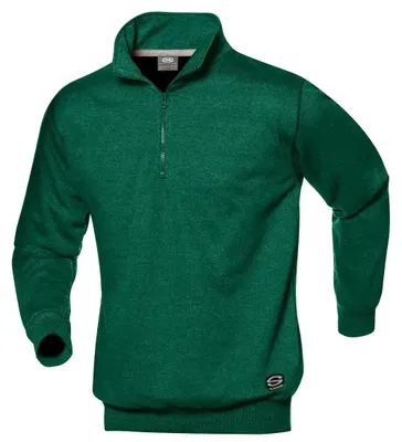 Immagine prodotto di Felpa termica Sir Safety Sirflex da uomo con collo con cerniera, cotone e poliestere, taglia L, VERDE