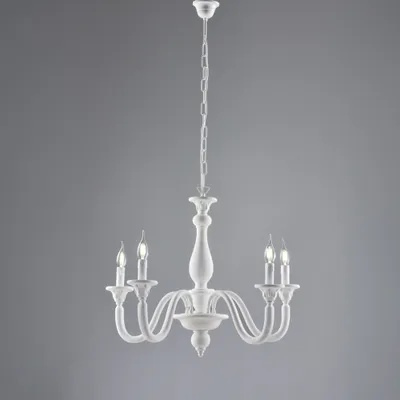 Produktbild von Lucca Shabby Chic Kronleuchter Weiß 5 Lichter E14