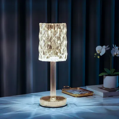 Image de Lampe de table transparente – Intensité variable – Température de couleur réglable (blanc chaud/blanc neutre/blanc froid) – Rechargeable via USB-C – Sans fil – 27 cm [12503]