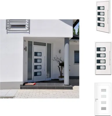 Immagine prodotto di vidaXL Porta d'ingresso bianca 110x210 cm Alluminio e PVC - Porte d'ingresso