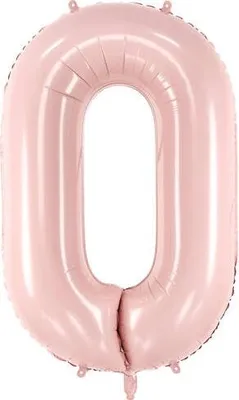 Zdjęcie produktu dla Balon foliowy Cyfra ''0'', 72cm, jasny różowy