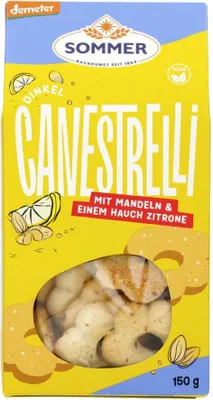 Produktbild von Sommer - Demeter Dinkel Canestrelli mit Mandeln & Zitrone - 150g