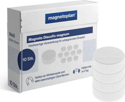 Produktbild von Discofix Magnum weiß 34mm 10St