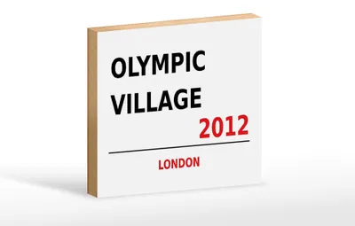 Produktbild von Holzschild London 18x12cm Olympic Village 2012