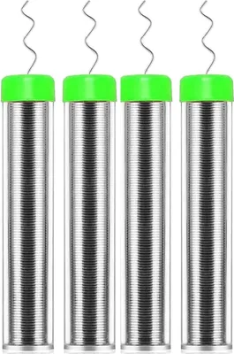 Produktbild von 4 Stücke Lötzinn 0.8mm, Lötzinn Bleifrei mit Kolophonium kern, Lötzinn mit Flussmittel 5g, Solder Wire, Lötdraht für die Reparatur und den Heimwerker von Elektronischen Elektrischen Lötkomponenten