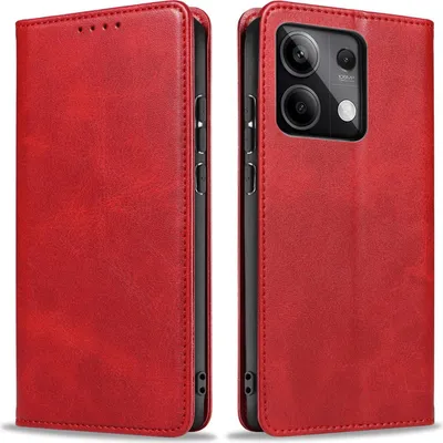 Produktbild von Handyhülle für Xiaomi Redmi Note 13 Pro 5G Kunstleder Flip Cover Hülle Handytasche Case Kartenfach Farbe: Rot
