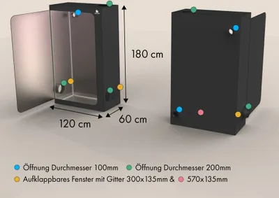Produktbild von Growbox 60x120x180 cm, für 3 Pflanzen