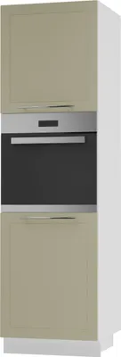Produktbild von Backofenschrank KVANTUM 2-türig 60cm Korpus- & Frontfarbe wählbar (Q-D14/RU/2D),vanille matt,weiß
