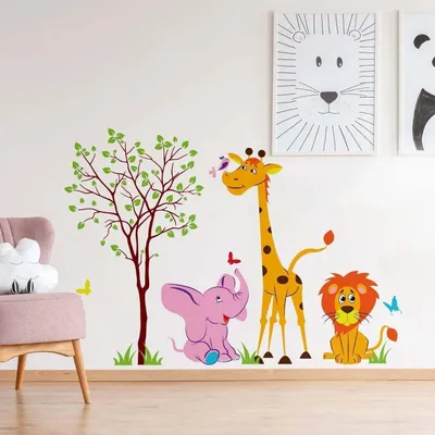 Produktbild von Decords Wandtattoo – Safari-Tiere für das Kinderzimmer, 61 x 43 cm