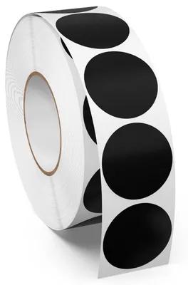 Image de Autocollants ronds noirs, diamètre 25 mm, 1000 pièces