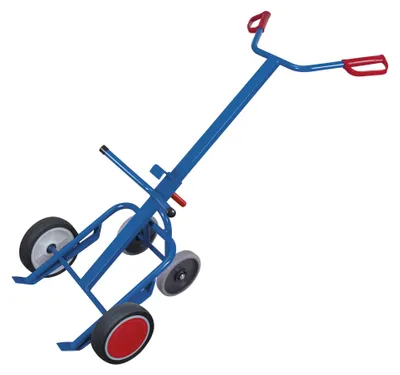 Produktbild von VARIOfit Fasskarre 250kg Tragkraft für 200 Liter Fässer mit 2 Stützrädern Vollgummibereifung