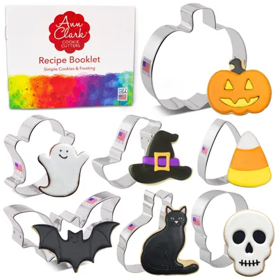 7-teiliges Halloween-Keksausstecher-Set, Kürbis, Fledermaus, Geist