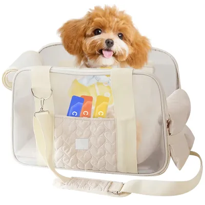 Produktbild von Hundetragetasche bis 5 kg, leicht und atmungsaktiv, mit Sicherheitsgurt und Taschen, für kleine Hunde und