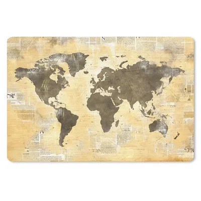 Produktbild von MuchoWow® Mauspad Mousepad Weltkarte - Zeitung - Gold 27x18 cm - Mousepads - Maus Mat - Pad - Mausunterlage - Büroartikel - Desk Matten