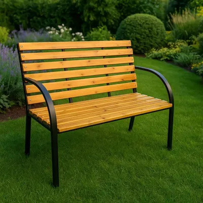 Image de Banc de jardin SAMIA - noir / marron