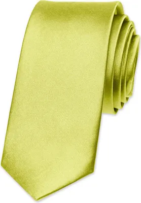 Produktbild von Krawatte Herren Hochzeit Konfirmation Slim Tie Retro Business Schlips schmal Autiga® hellgelb