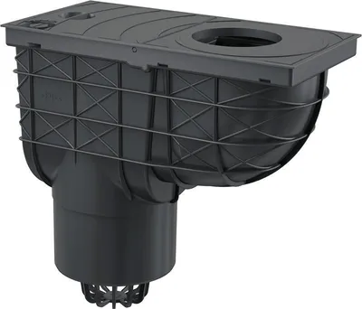 Obrázek produktu pro Univerzální svod dešťové vody Alcadrain 300×155/125 mm, svislý odtok, černý