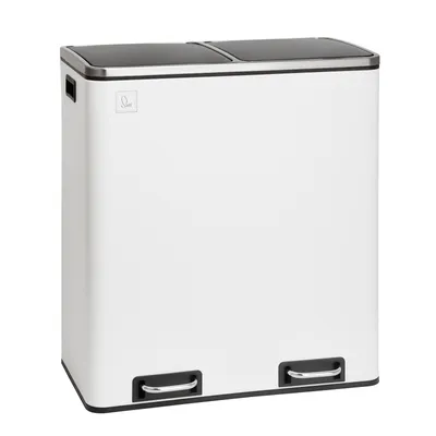 Produktbild von SVITA TM2X30 Weiß Treteimer 60 Liter Abfalleimer Mülleimer Design Mülltrennung Papierkorb Küchen-Ordnung Trennsystem