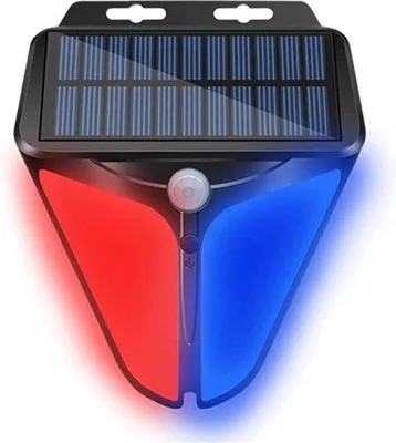 Immagine prodotto di Luce di sicurezza solare, luce di allarme solare, lampade solari impermeabili per esterni - Doppia sirena - Casa, fattoria, fienile, villa, cortile - Regolazione della luminosità e sensore di movimento.