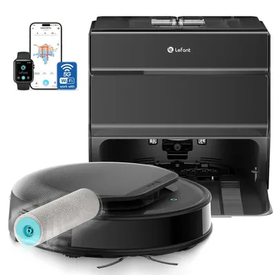 Produktbild von M5 Omni - Saugroboter mit Wischfunktion - 18000 Pa Saugkraft - 2×2,5 L Wassertanks - 3,2 L Staubbeutel - 5200 mAh Akku - 320 min Laufzeit - HEPA-Filter - Schwarz