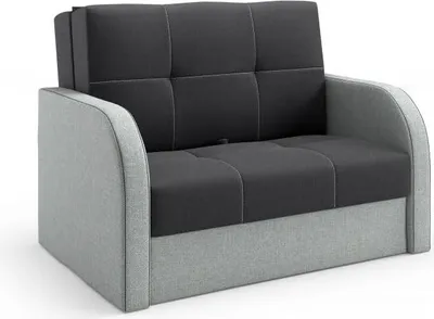 Produktbild von LIKMA Togo 2-Sitzer Sofa Schwarz/Grau mit Schlaffunktion 135 cm Komfortable Schlafcouch mit Bettkasten Stoff Inari