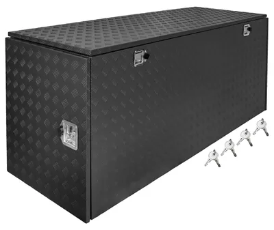 Produktbild von Truckbox Werkzeugbox Werkzeugkiste Schwarz Anhängerbox Alubox Deichselbox P900 Aluminium trucky