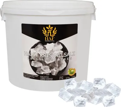 Produktbild von HAF Weiße Salzbrocken 5 kg | Grobe Steinsalz Brocken ohne Zusätze und naturbelassen aus der Salt Range in Pakistan | Salzsteine | Solebrocken