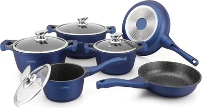 Immagine prodotto di Royalty Line RL-BS1010M: Set di pentole da 13 pezzi con rivestimento in Vetroceramica Blu