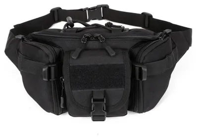 Produktbild von Taktische Hüfttasche S Schwarz Nylon für Outdoor Radfahren Camping Wandern