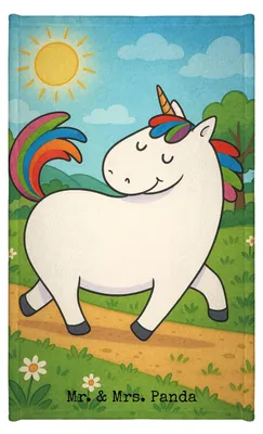 Produktbild von Mr. & Mrs. Panda Handtuch Einhorn Stolzieren Design - Weiß - Geschenk, gäste wc, Frotteehandtuch, Unicorn, Freundin, Stolz, Pferd, Einhörner, Klein, Kleines, Bunt