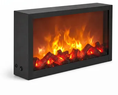 Zdjęcie produktu dla Kominek dekoracyjny LED, metalowy, 10 x 41 x 25 cm