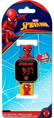 Immagine prodotto di Orologio LED Spiderman, orologio digitale per bambini, KIDS LICENSING SPD4903, datario, batteria CR2032 inclusa, sfondo intercambiabile