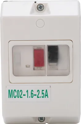Productafbeelding van Motorbeveiligingsschakelaar MC02-1,6-2,5 A, 50/60 Hz, IP55. Waterdichte miniatuurstroomonderbreker voor overbelastingsbeveiliging