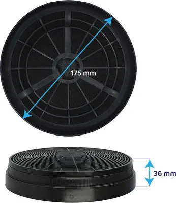 Produktbild von AllSpares Aktivkohlefilter (4 St.) für Dunstabzugshauben geeignet für Bomann KF561, PKM CF110 und Respekta MIZ0023 (Ø175mm)