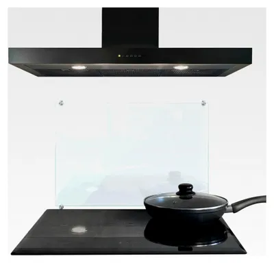 Produktbild von Küchenrückwand aus Glas 60x40 cm Fliesenschutz für die Küche Transparent Wandschutz Hartglas Herdspritzschutz