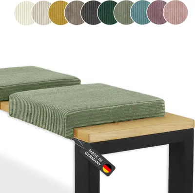 Produktbild von Lycce Bankauflage Klemmkissen 1 Leiste Cordstoff extra Polsterung, für Banktiefe ab 35 cm, Farbe:salbei