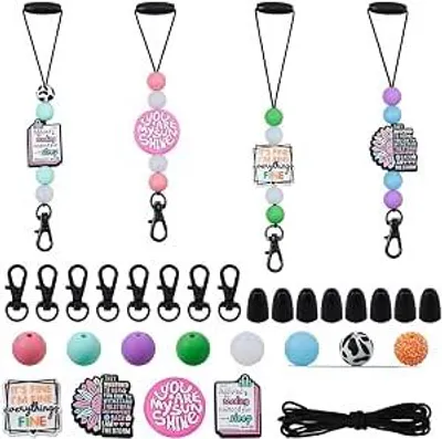 Produktbild von Siliconund Kralund Set 58 Stück - für Sleutelhangers - Rijgkralund für Sieradund Herstellund, ArmBand & DIY