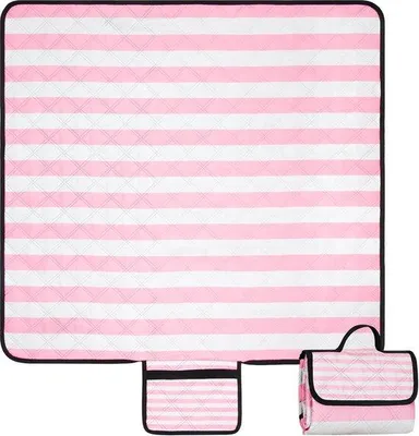 Produktbild von Picknickdecke, 200 x 200 cm, wasserdicht, Strandmatte, sandabweisend, für 4-6 Personen, tragbar, waschbar, Stranddecke für trockene Strände, ideal für Grillabende