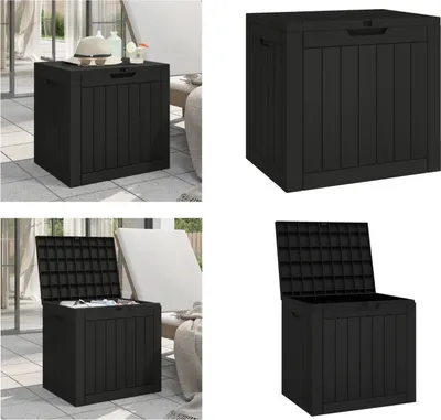 Immagine prodotto di vidaXL Cassetta da giardino nera 55,5x43x53 cm in polipropilene - Cassapanca da giardino - Cassetta da giardino - Cassetta portaoggetti