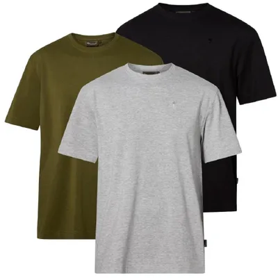 Produktbild von Pinewood 5447 3-Pack T-Shirt Grey Melange/Pine/Black (472) XXL