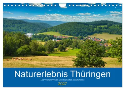 Zdjęcie produktu dla „Naturerlebnis Thüringen” (kalendarz ścienny na rok 2027, format A4 poziomy), kalendarz miesięczny CALVENDO