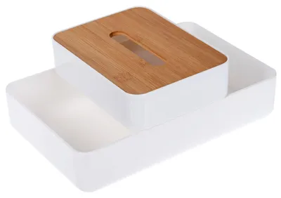 Zdjęcie produktu dla Organizer na kosmetyki z bambusowym wieczkiem, 26 x 17 cm