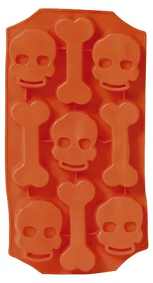 Immagine prodotto di Scheletro horror teschio Halloween stampo per cubetti di ghiaccio Decorazione creativa per feste sorpresa spaventosa per gli adolescenti, colore: arancione
