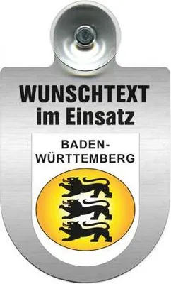 Produktbild von Einsatzschild für Windschutzscheibe - Personalisierung - Sonderanfertigung - 309470 Color - Region Baden-Württemberg
