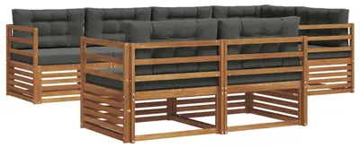 Produktbild von vidaXL Outdoor-Sofagarnitur 7 stk. Natur und Anthrazit